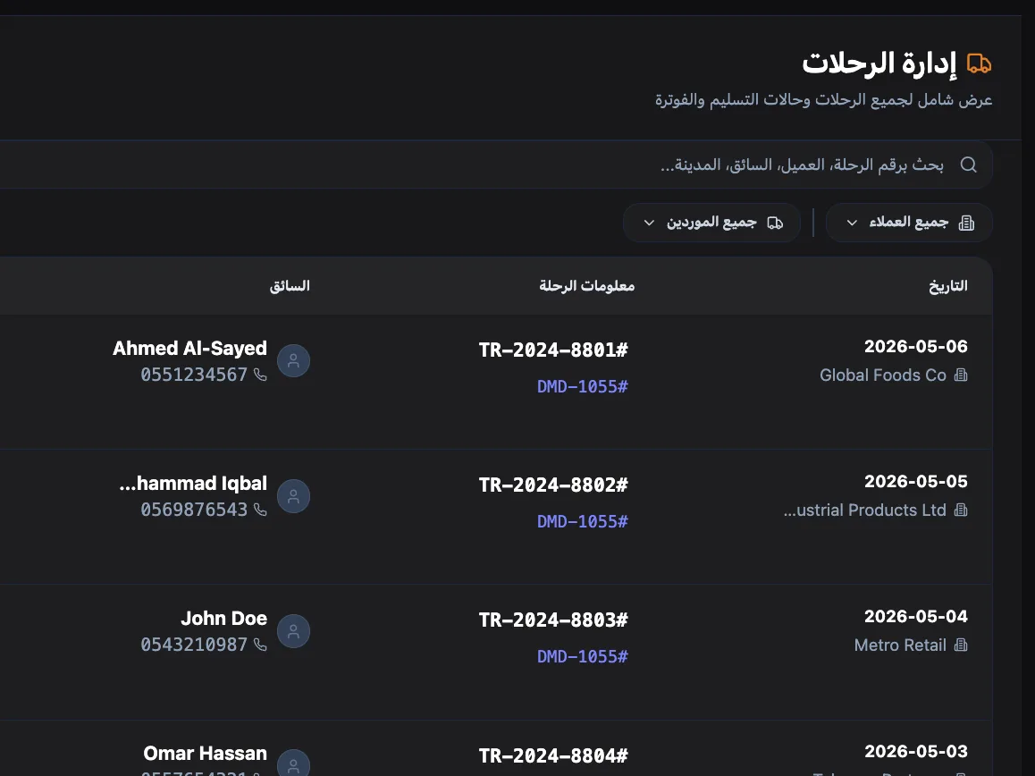 ERP للنقليات والخدمات اللوجستية